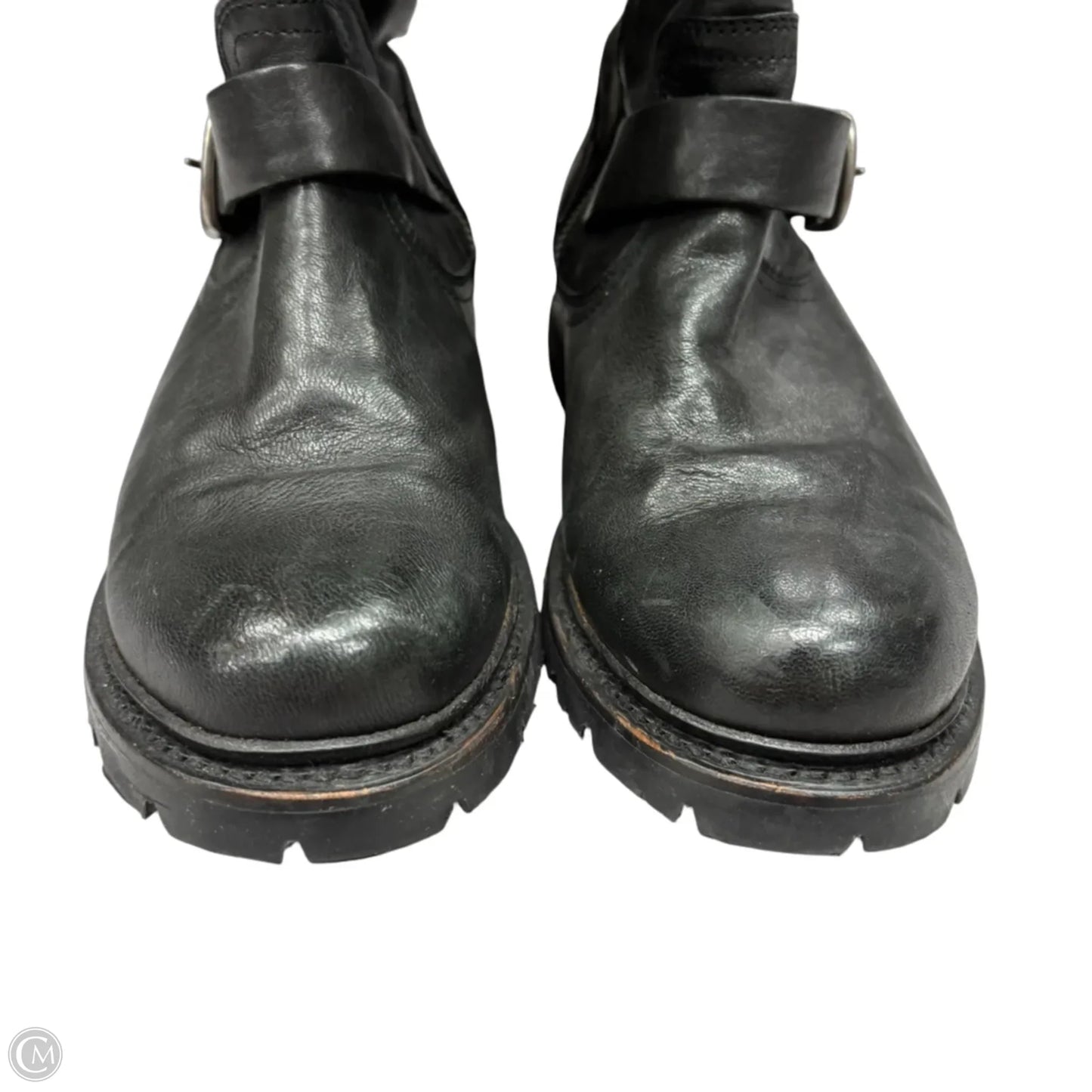 Boots Designer By Frye In Black & Brown, Size: 8