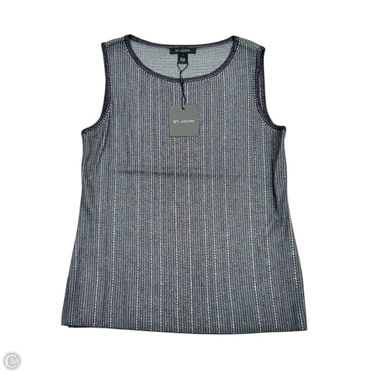 Tank Top By St. John In Black & Silver, Size: S