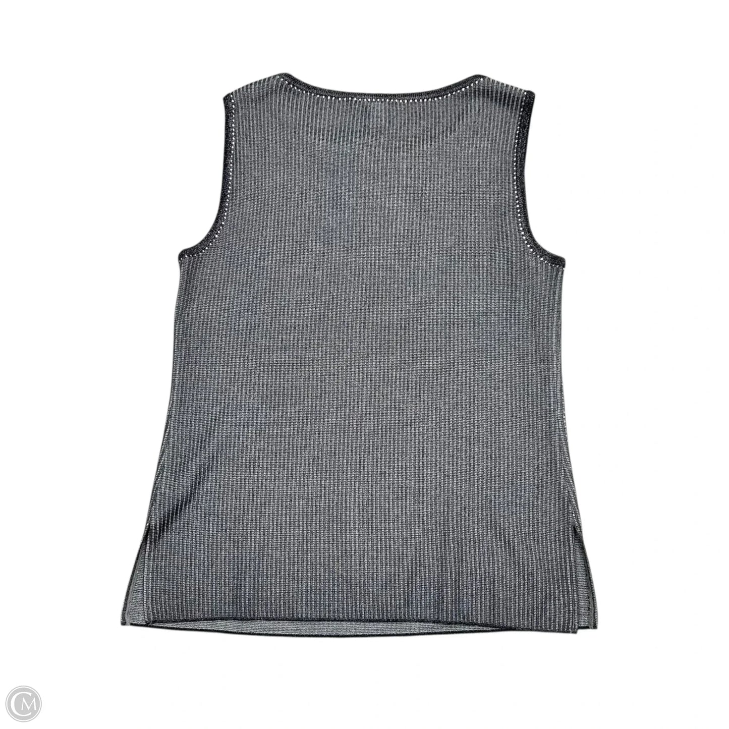 Tank Top By St. John In Black & Silver, Size: S
