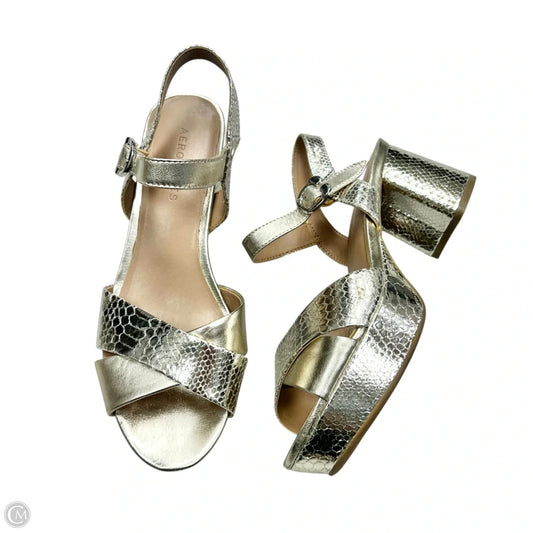 Shoes Heels Block By Aerosoles In Gold, Size: 6.5