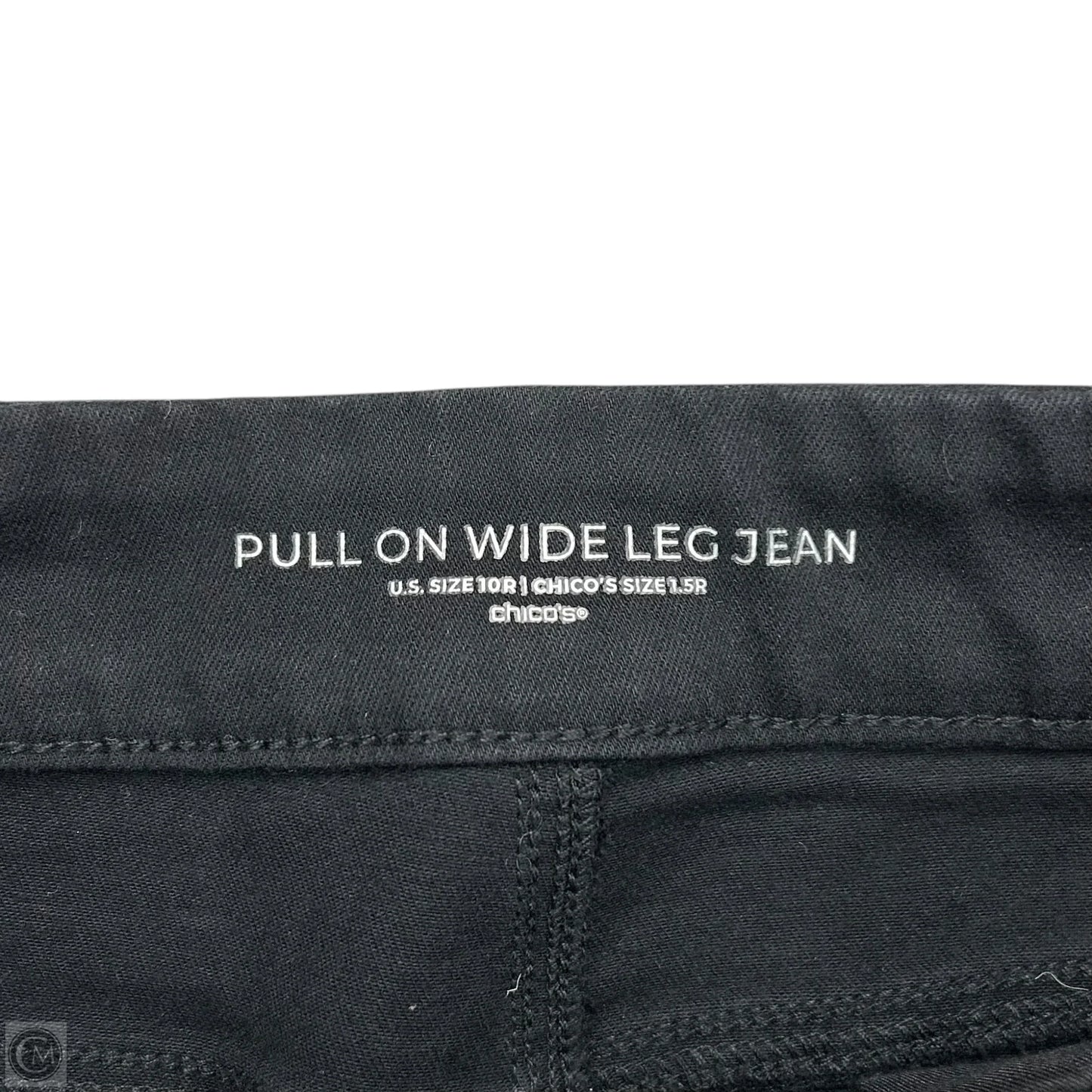 Jeans Wide Leg By Chicos In Black Denim, Size: 10
