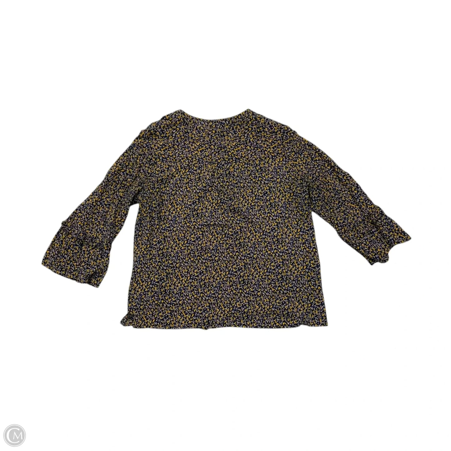 Blouse Long Sleeve By Maeve In Blue & Yellow, Size: M