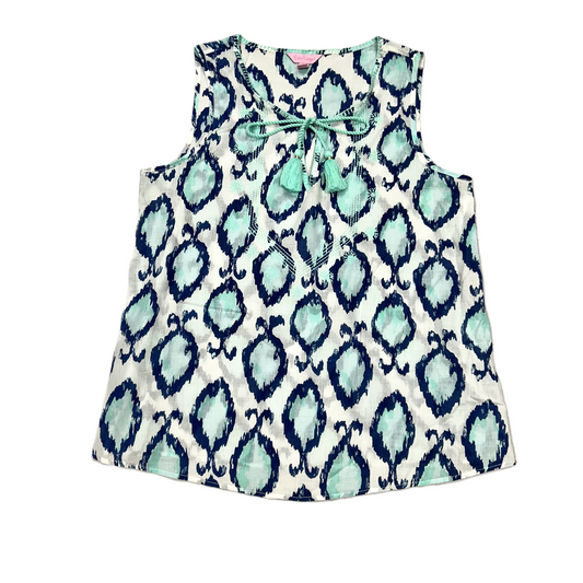 Blue & White Top Sleeveless Designer By Lilly Pulitzer, Size: S