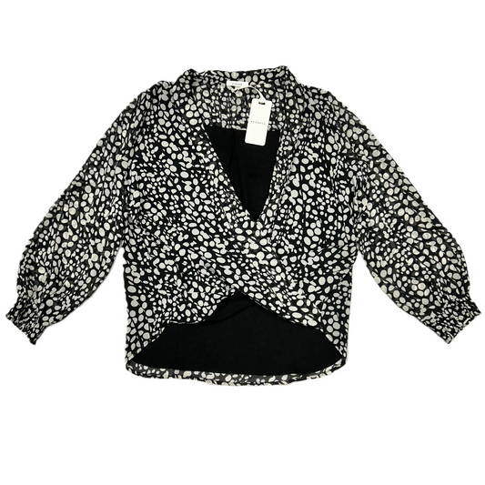 Blouse Long Sleeve By Pleione In Black & White, Size: L