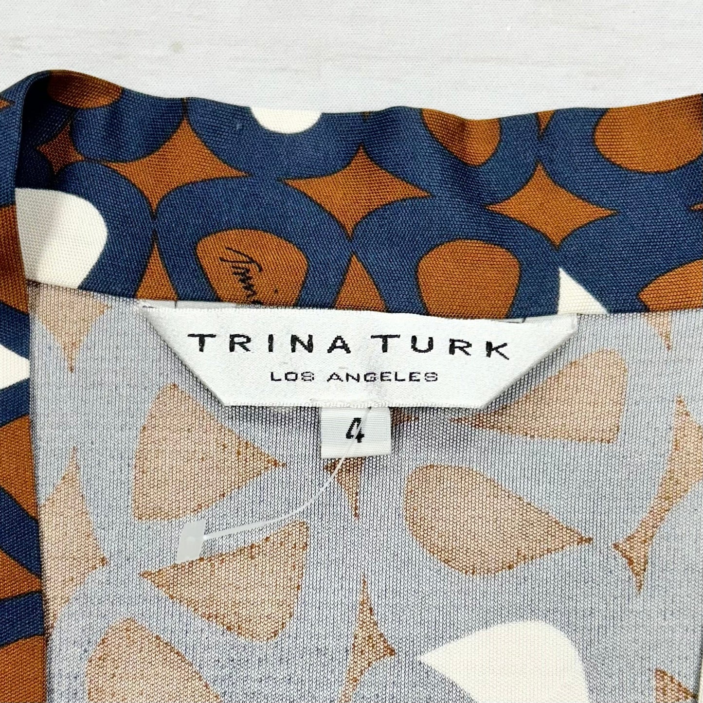 Blue & Brown Top Short Sleeve Designer By Trina Turk, Size: S