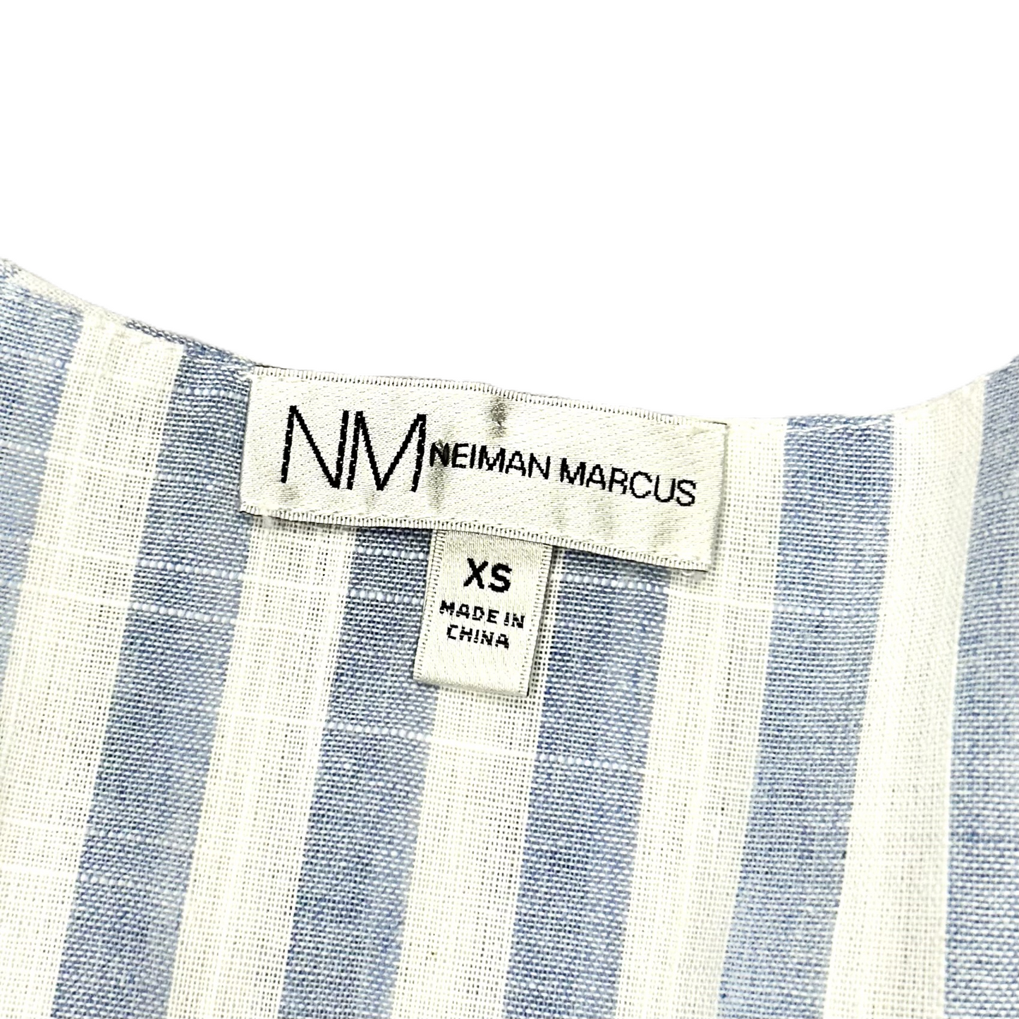 Blouse Designer By Neiman Marcus In Blue & White, Size: Xs