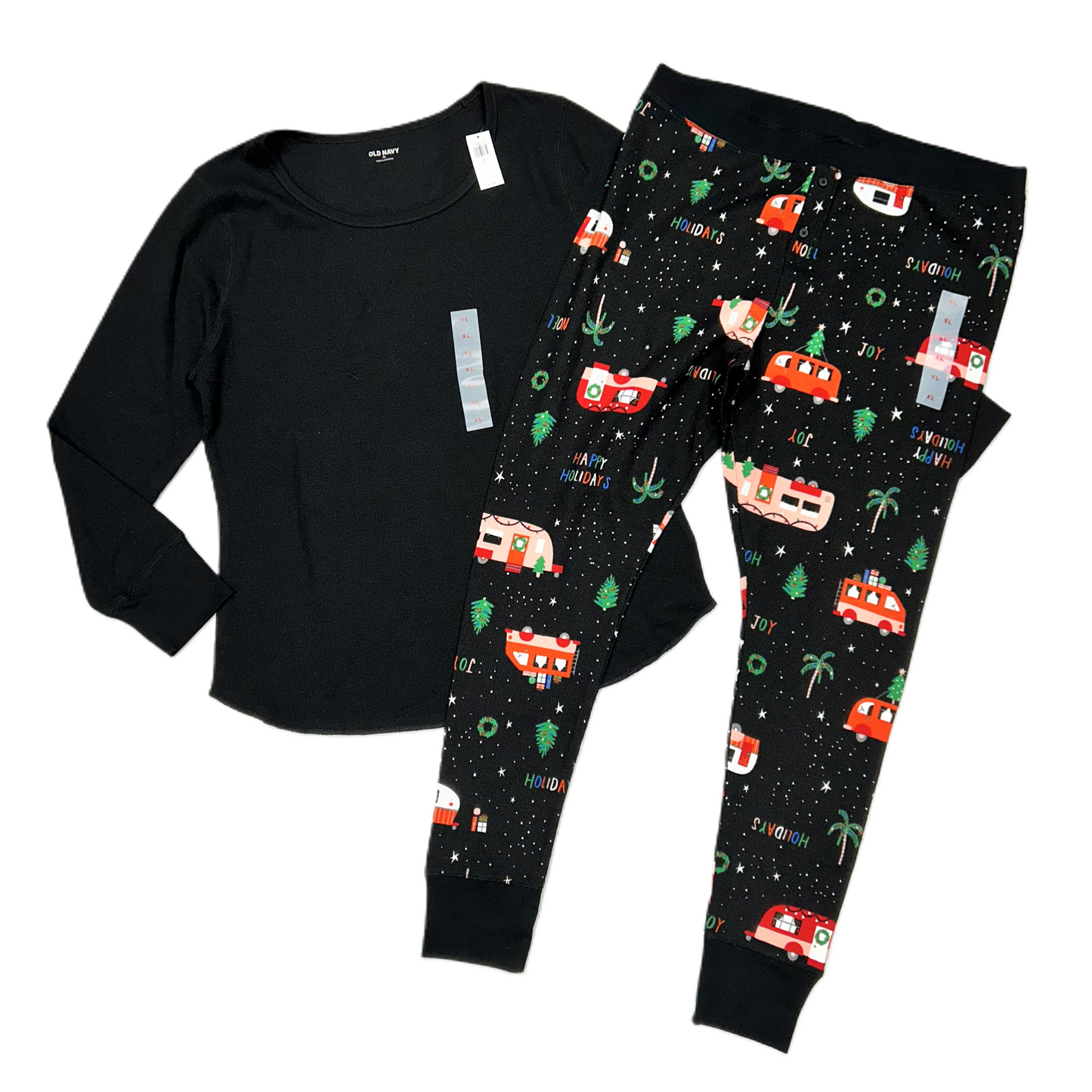 Pajamas 2pc By Old Navy In Black & Red, Size: Xl