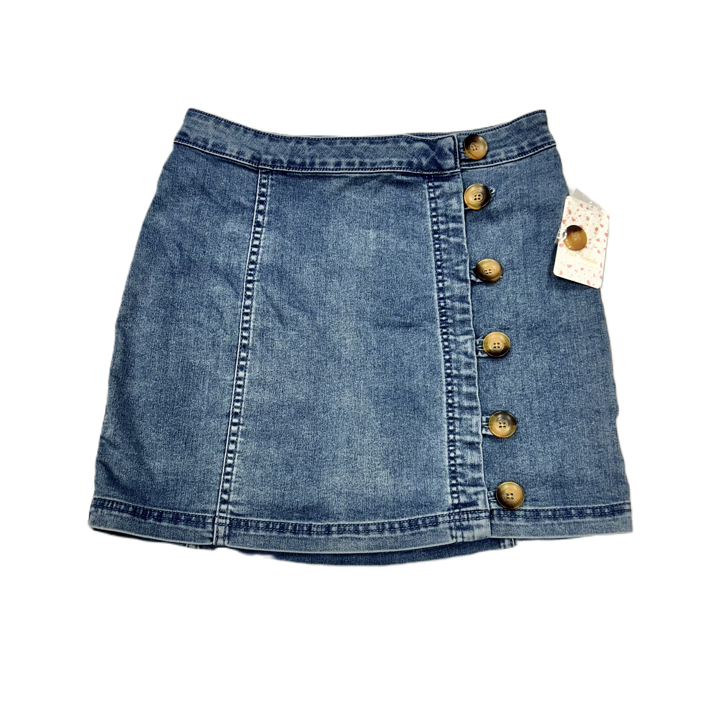 Skirt Mini & Short By Free People In Blue Denim, Size: 8