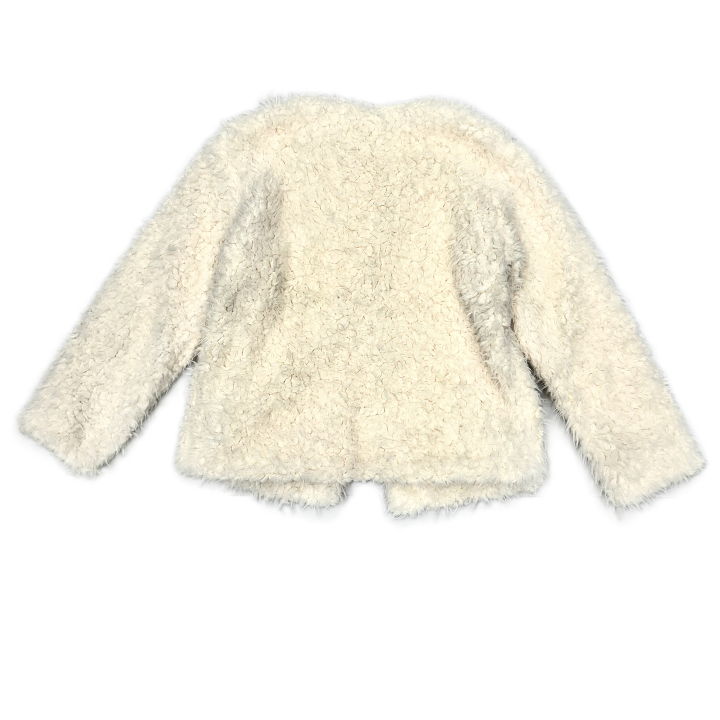 Jacket Faux Fur & Sherpa By Kensie In Ivory, Size: L/Xl