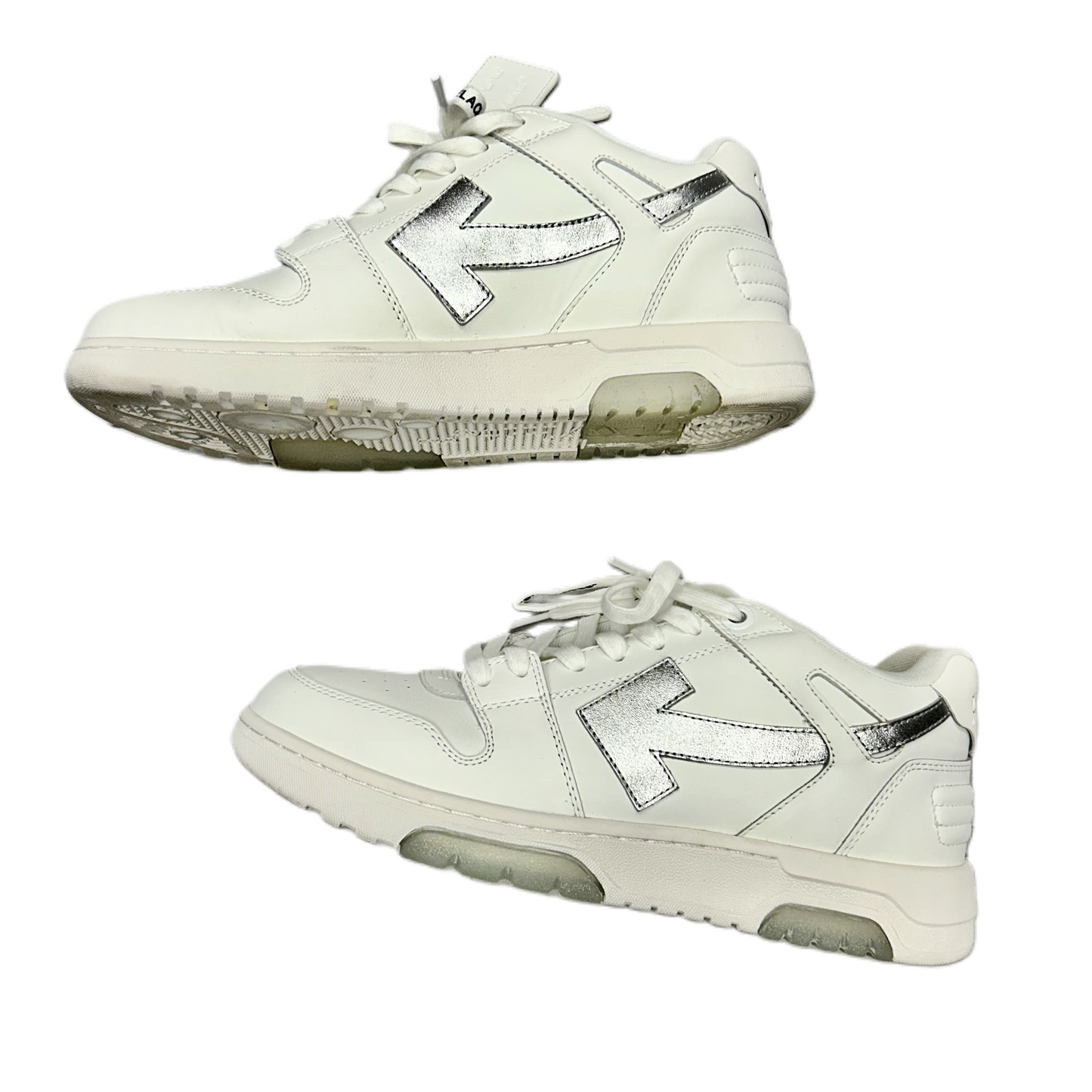 Shoes Luxury Designer By Off-white In Silver & White, Size: 11.5