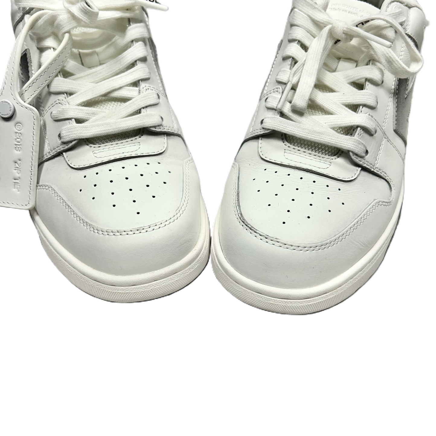 Shoes Luxury Designer By Off-white In Silver & White, Size: 11.5