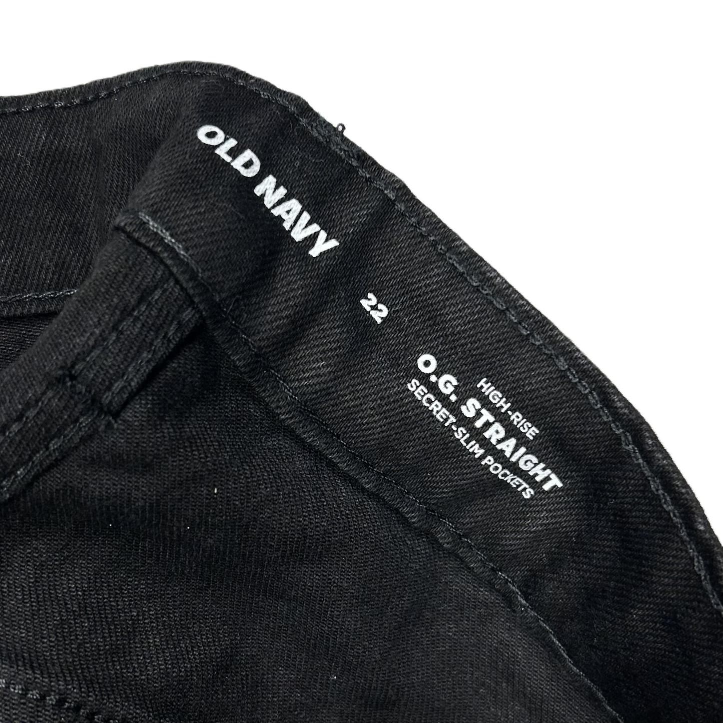 Jeans Straight By Old Navy In Black Denim, Size: 22