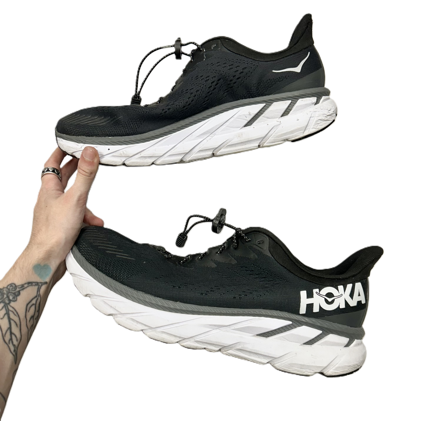 Shoes Athletic By Hoka In Black & White, Size: 11