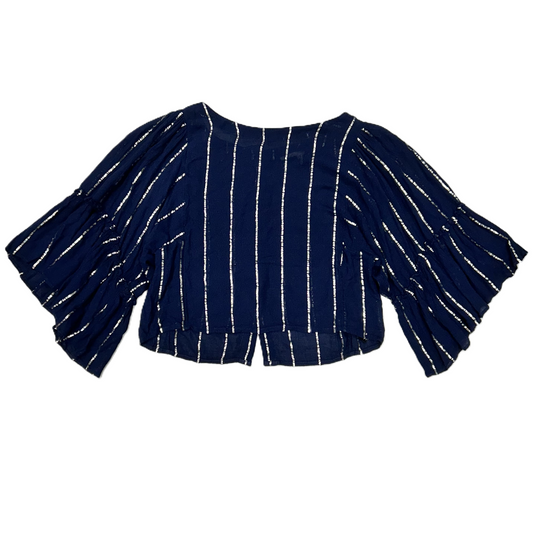 Top Long Sleeve By Floreat In Blue & Silver, Size: L