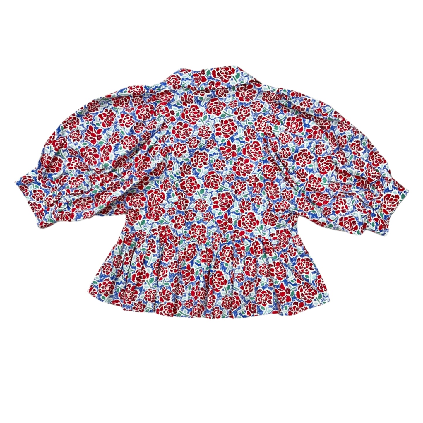 Top 3/4 Sleeve By Entro In Blue & Red, Size: S