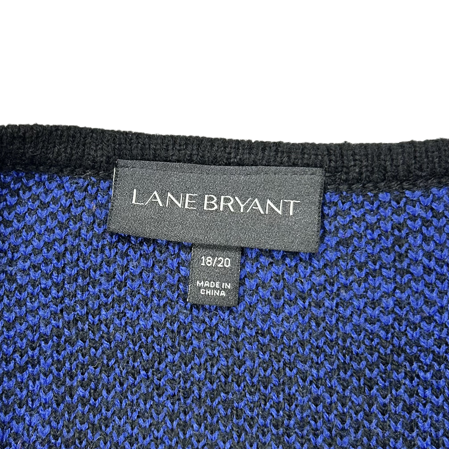 Sweater By Lane Bryant In Black & Blue, Size: 2x