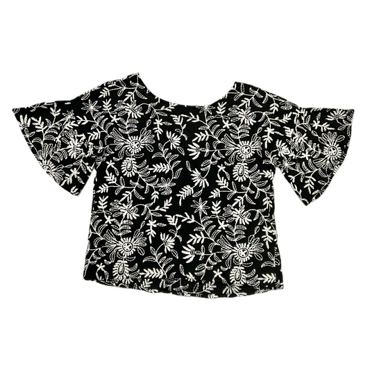 Blouse Short Sleeve By Anthropologie In Black & White, Size: S