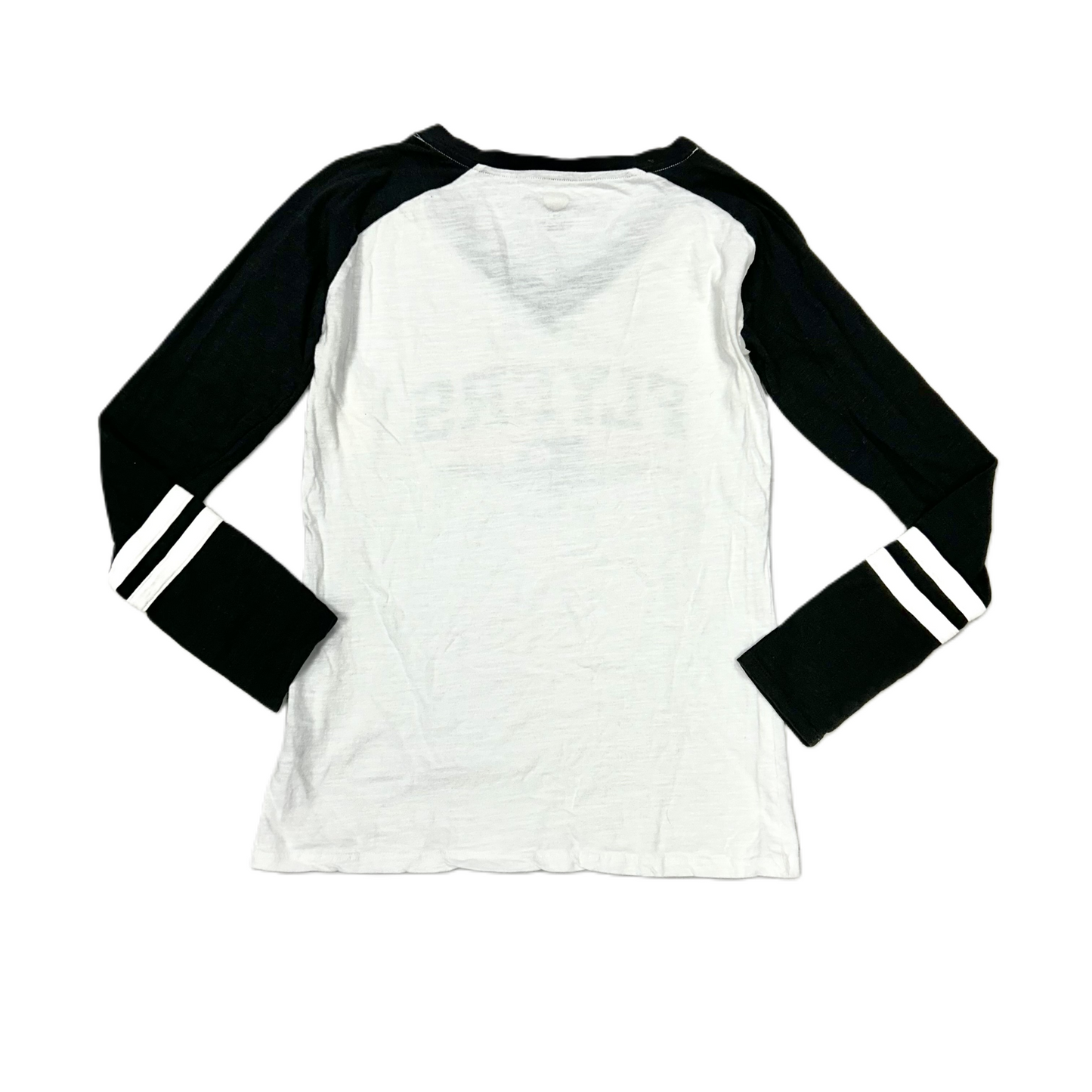 Athletic Top Long Sleeve Collar By Nhl In Black & White, Size: M