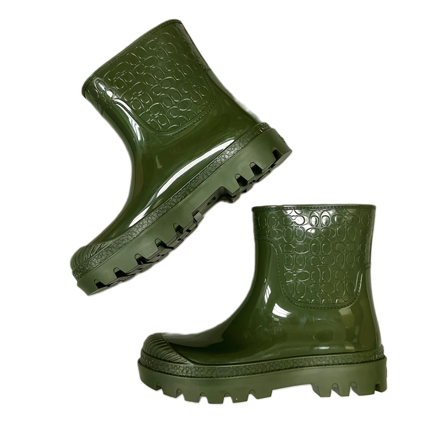 Boots Designer By Coach In Green, Size: 10