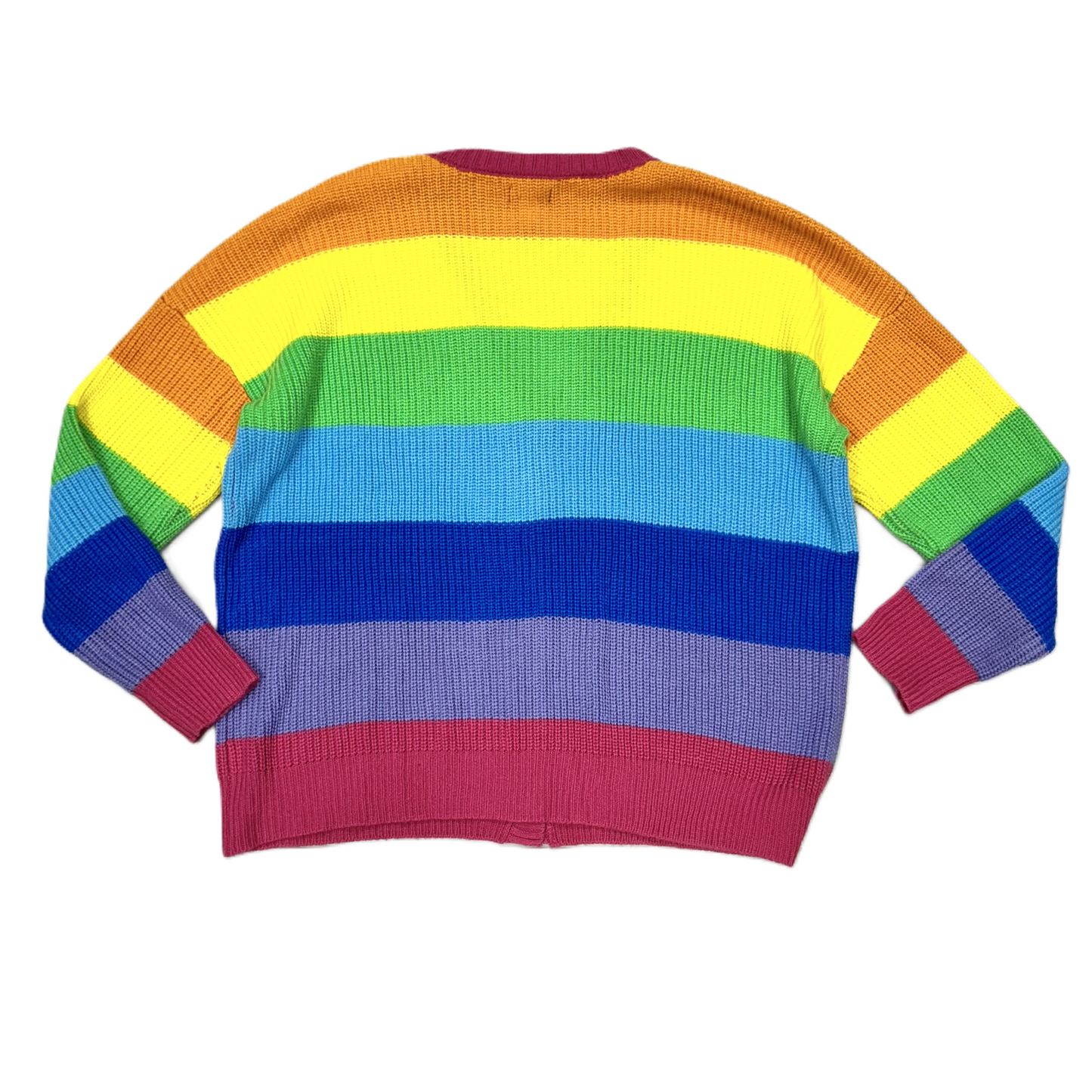 Sweater Cardigan By Hot Topic In Rainbow Print, Size: 3x