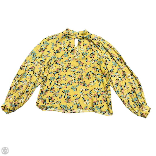 Blouse Long Sleeve By Maeve In Yellow, Size: Xl