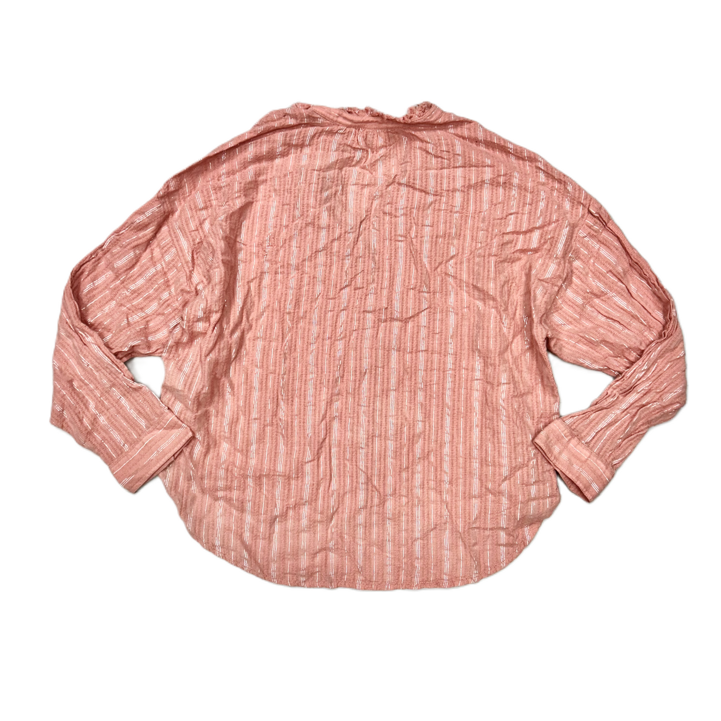 Top Long Sleeve By Pilcro In Pink & Silver, Size: M