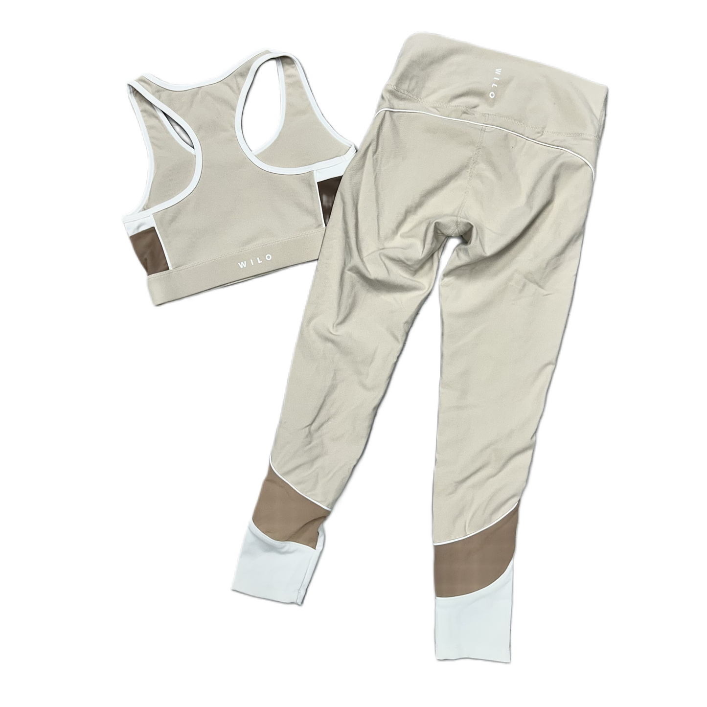 Athletic Pants 2pc By Wilo In Tan & White, Size: M