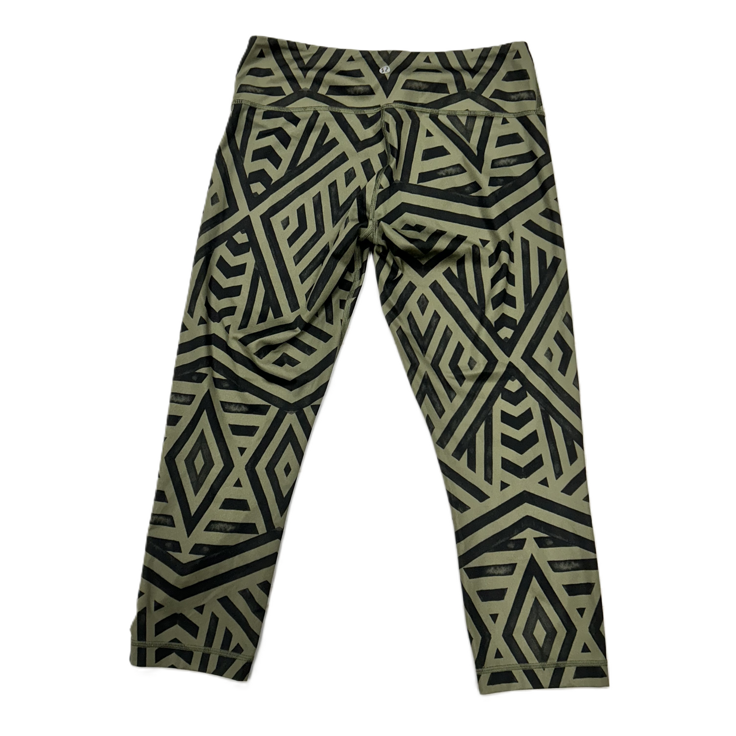 Athletic Leggings Capris By Lululemon In Black & Green, Size: M