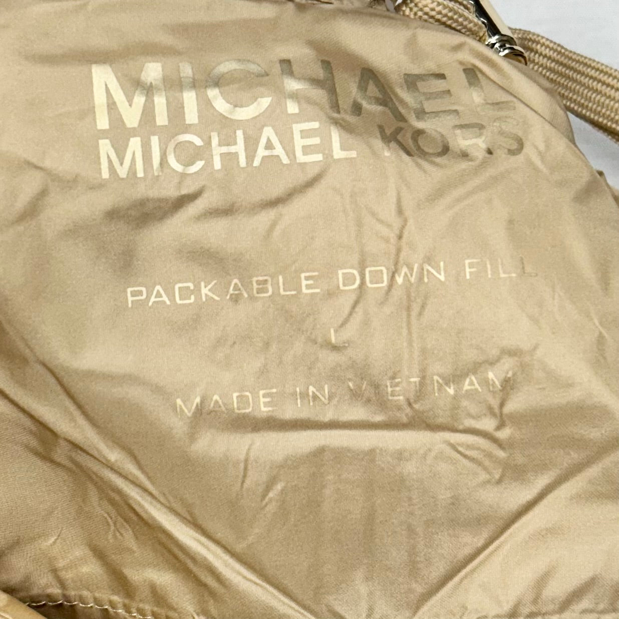 Jacket Puffer & Quilted By Michael By Michael Kors In Gold, Size: L