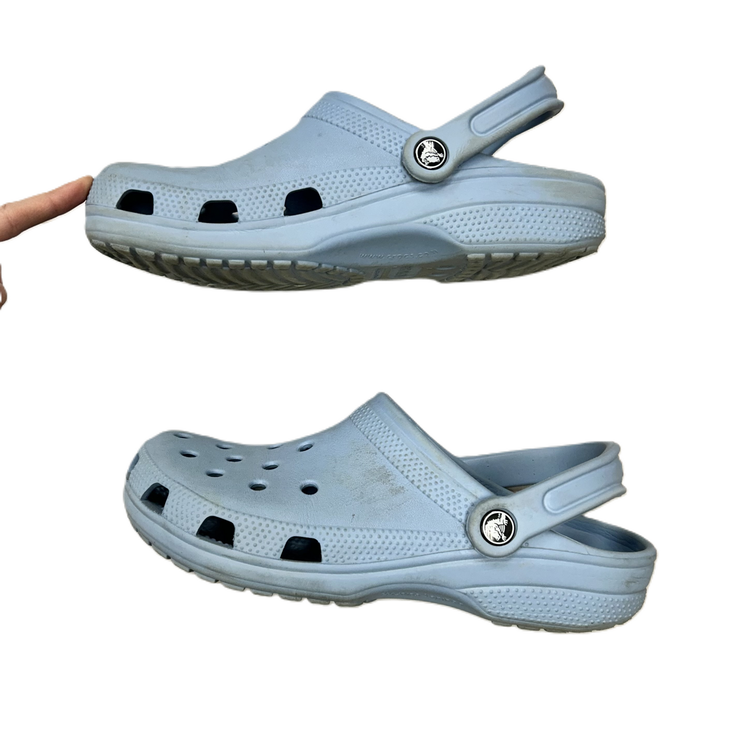 Shoes Flats By Crocs In Blue, Size: 9