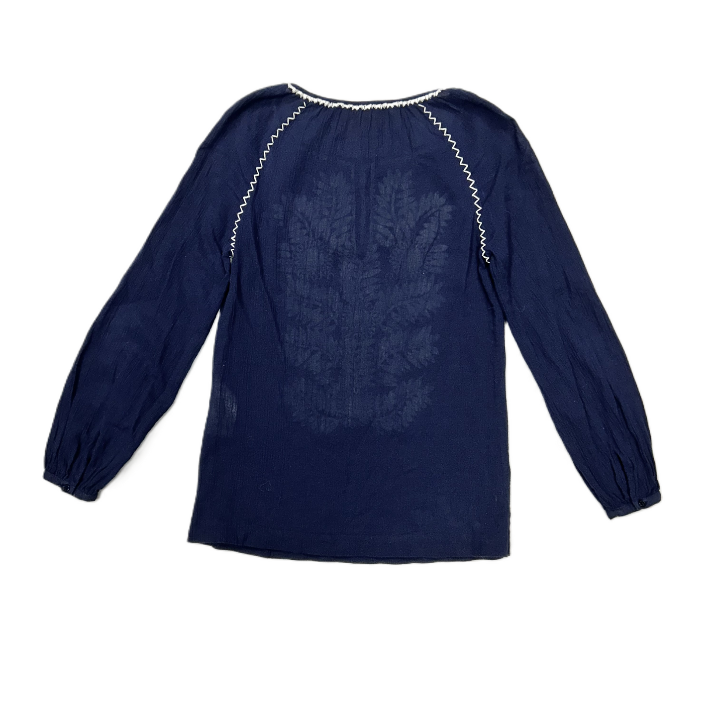 Top Long Sleeve Designer By Tory Burch In Blue & White, Size: Xs