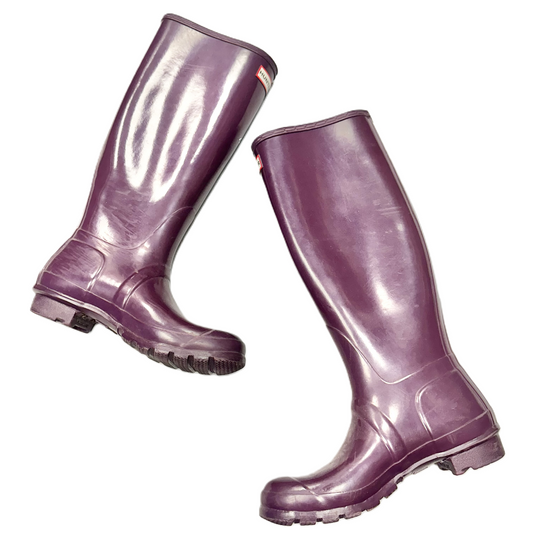 Boots Rain By Hunter In Purple, Size: 8