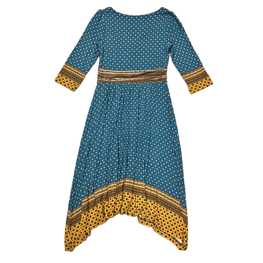 Dress Casual Midi By Maeve In Blue & Yellow, Size: S