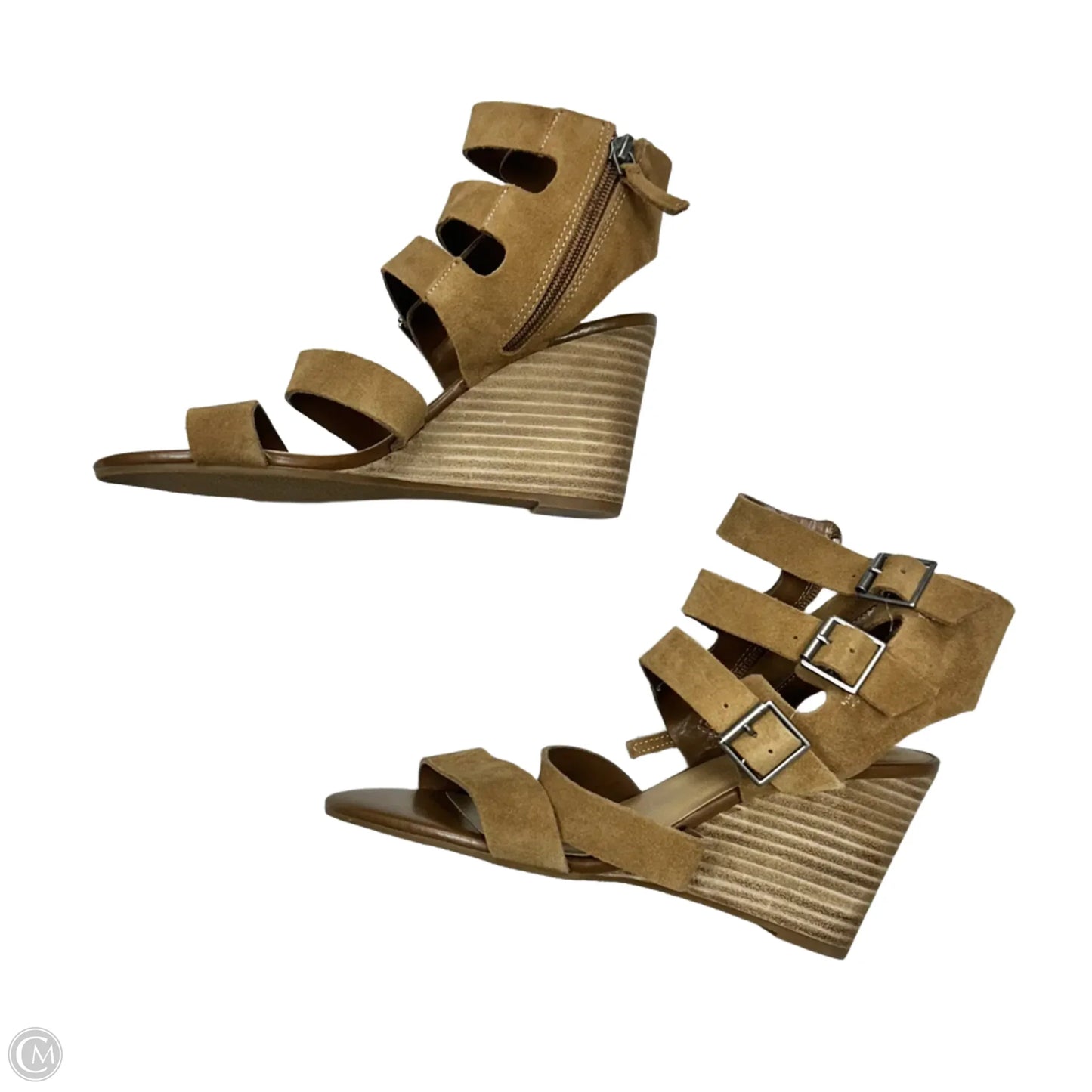 Sandals Heels Wedge By Crown Vintage In Brown, Size: 9