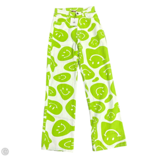 Jeans Straight By Bailey Rose In Green & White, Size: S