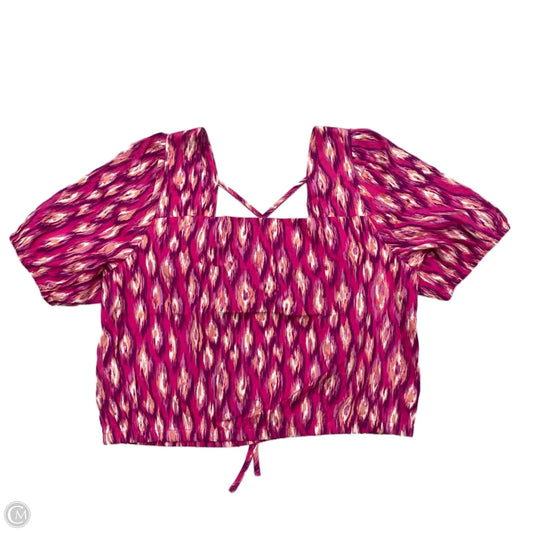 Top Short Sleeve By Loft In Pink & Purple, Size: M