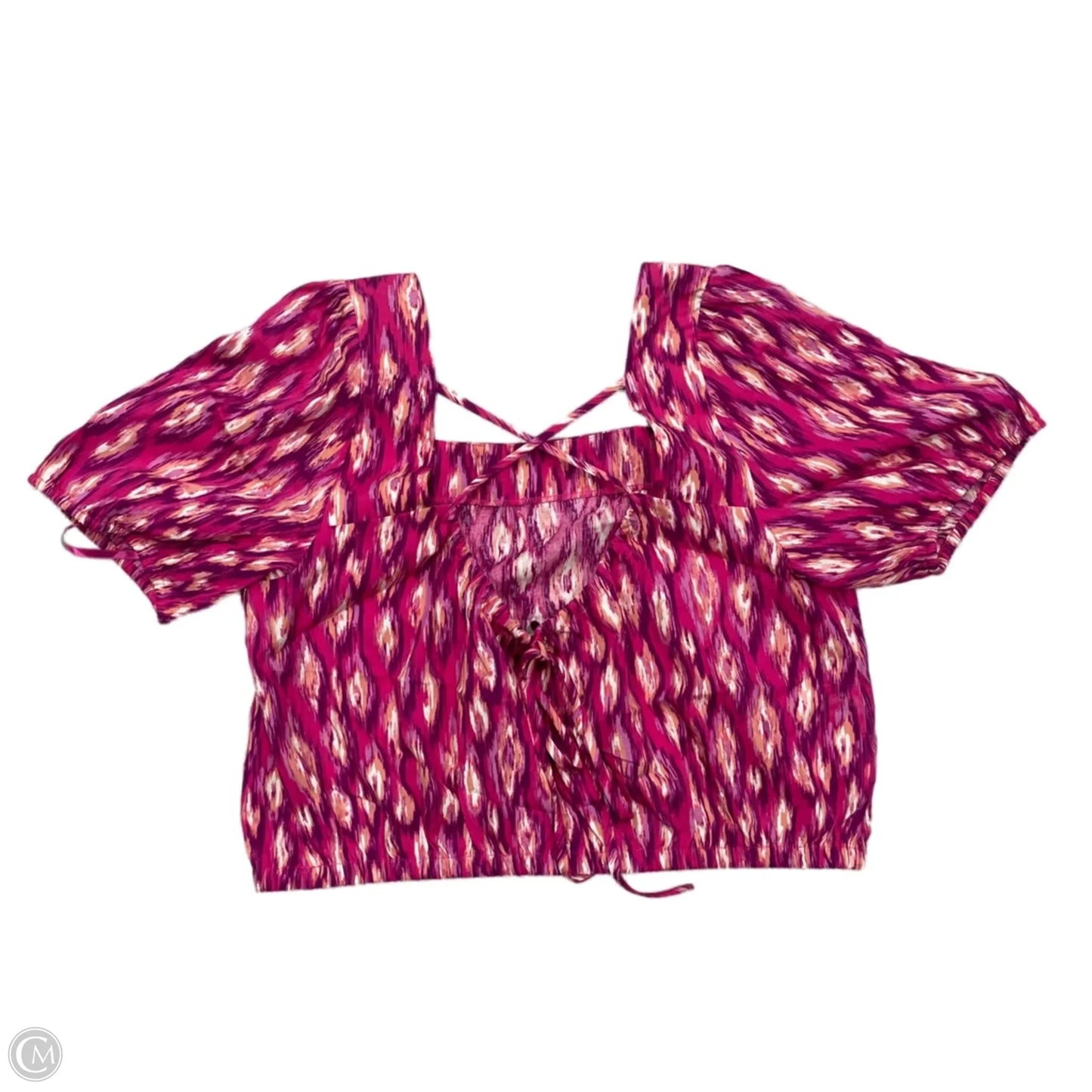 Top Short Sleeve By Loft In Pink & Purple, Size: M