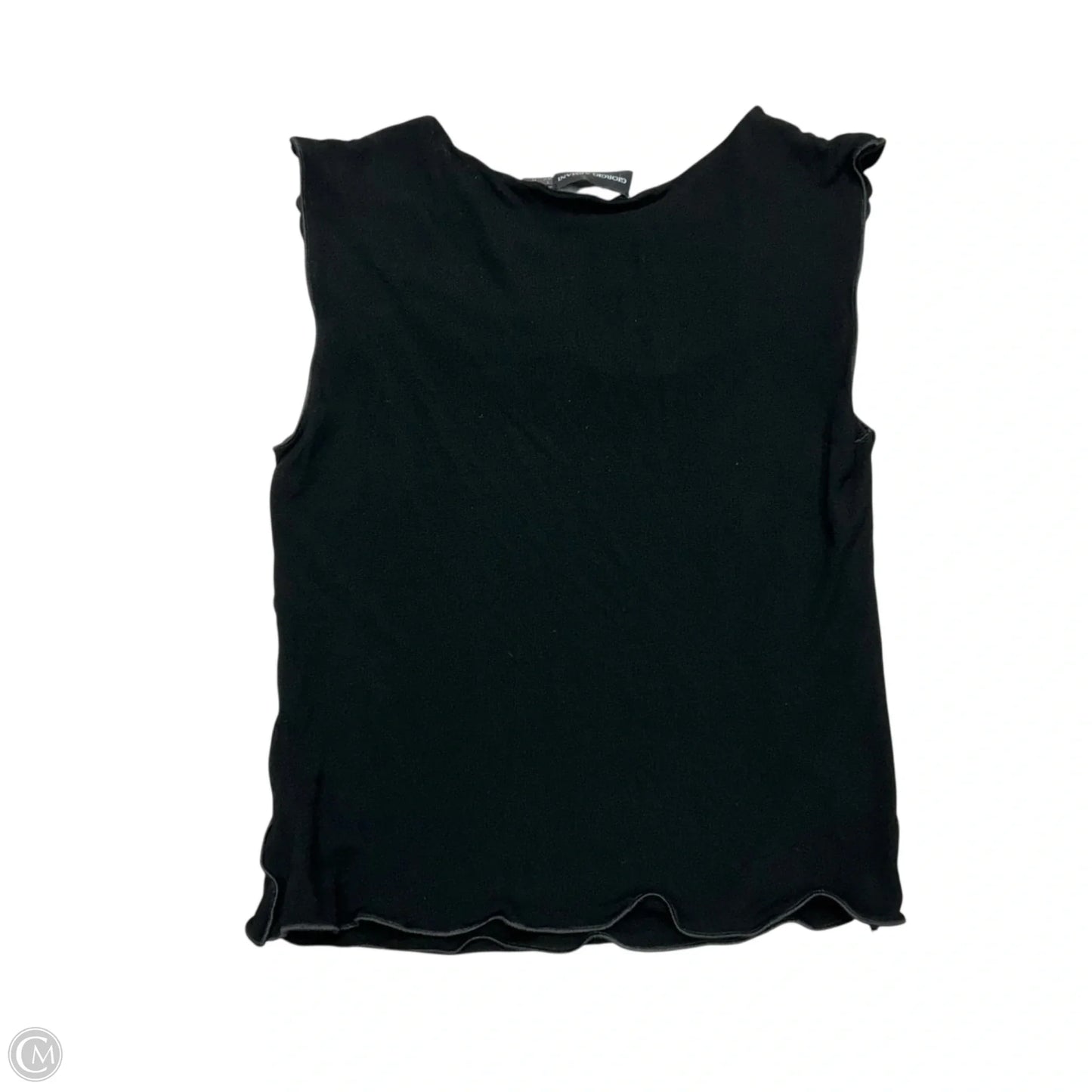 Top Short Sleeve Designer By Giorgio Armani In Black, Size: M