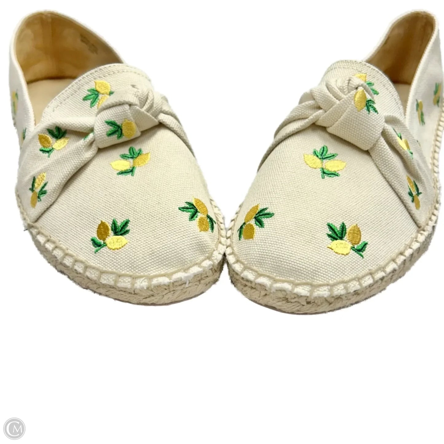Shoes Flats By Talbots In White & Yellow, Size: 8.5