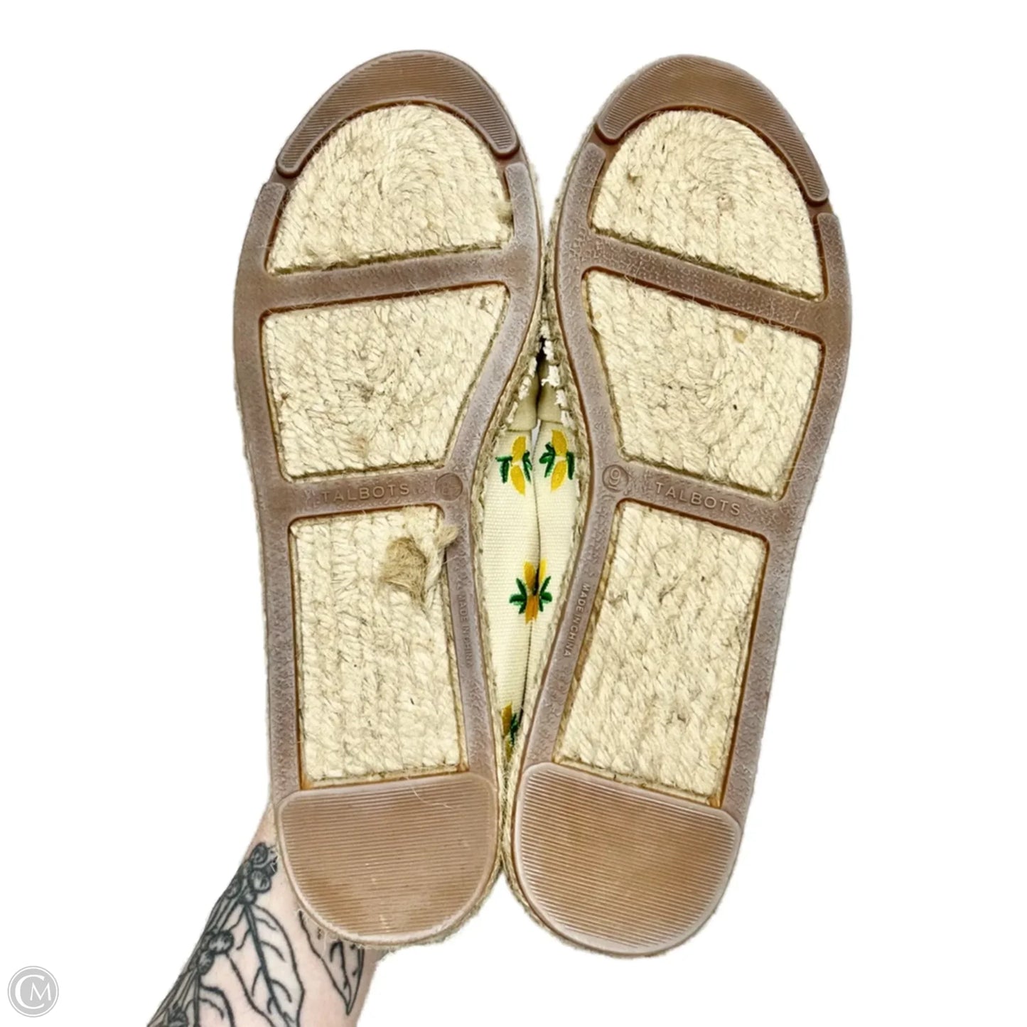 Shoes Flats By Talbots In White & Yellow, Size: 8.5