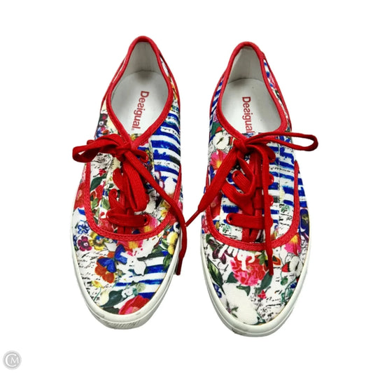 Shoes Sneakers By Desigual In Red & White, Size: 6.5