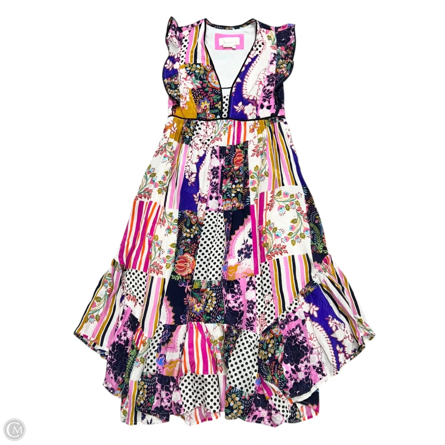 Dress Party Midi By Anthropologie In Purple & White, Size: Xsp