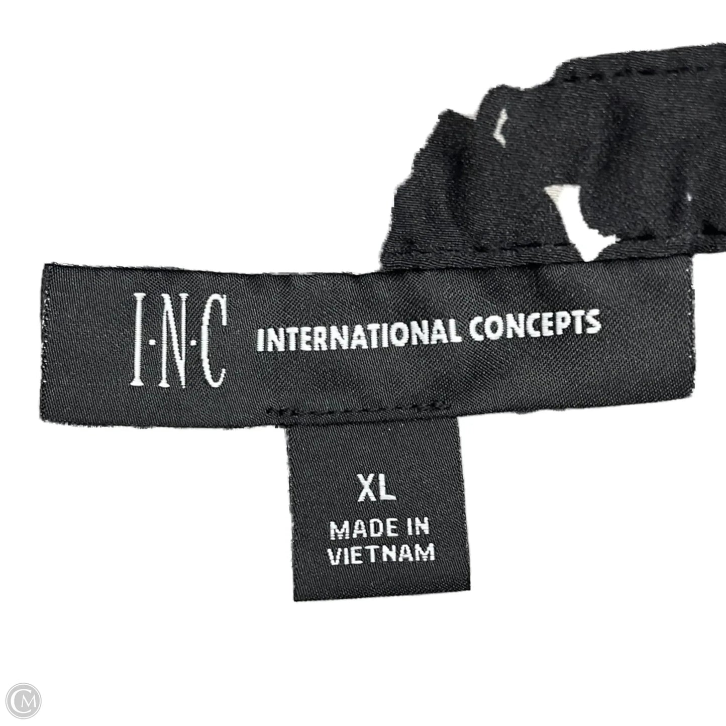 Blouse Short Sleeve By Inc In Black & Cream, Size: Xl