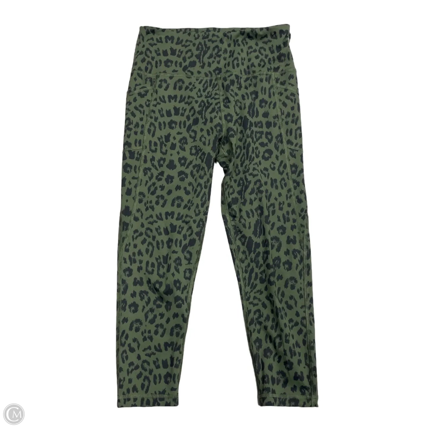 Athletic Leggings By Gottex In Black & Green, Size: M