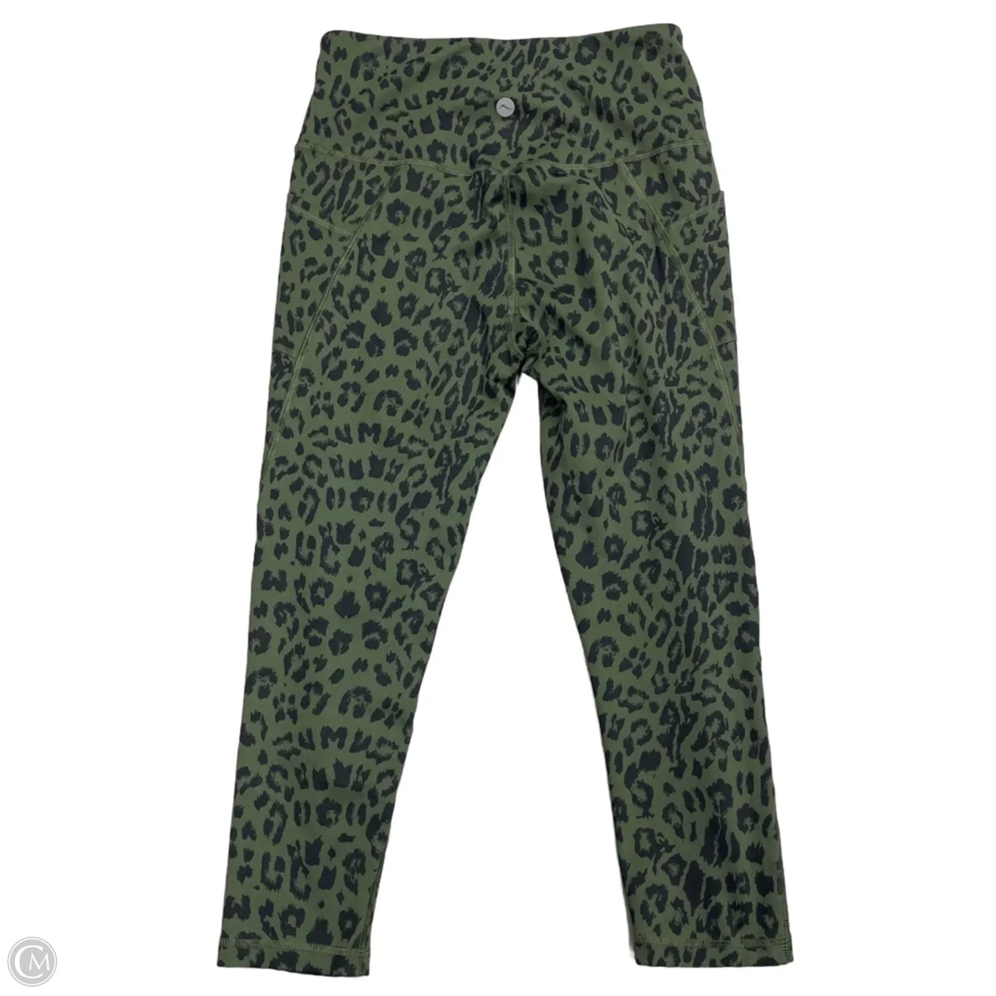 Athletic Leggings By Gottex In Black & Green, Size: M