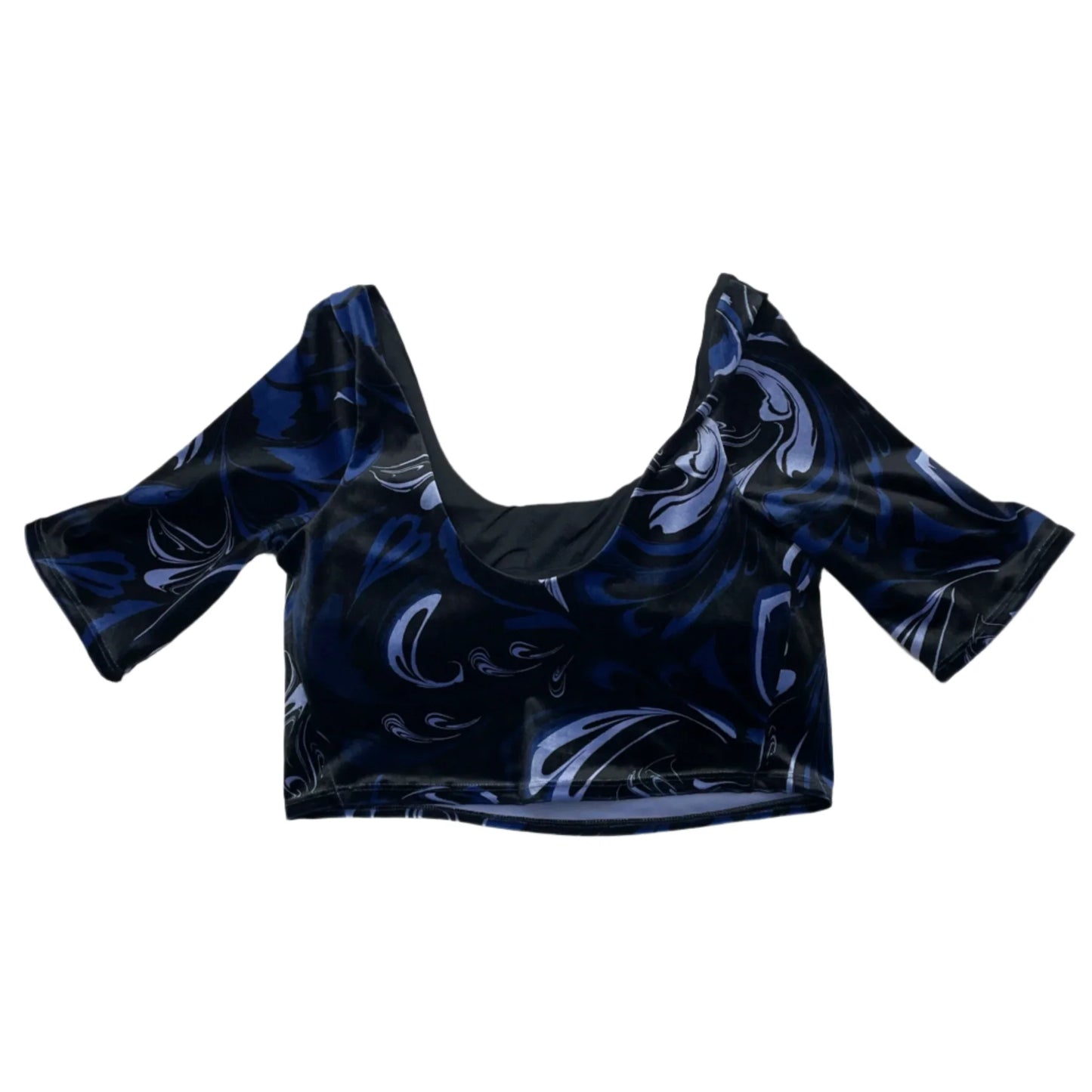 Athletic Top Short Sleeve By Athleta In Black & Blue, Size: M