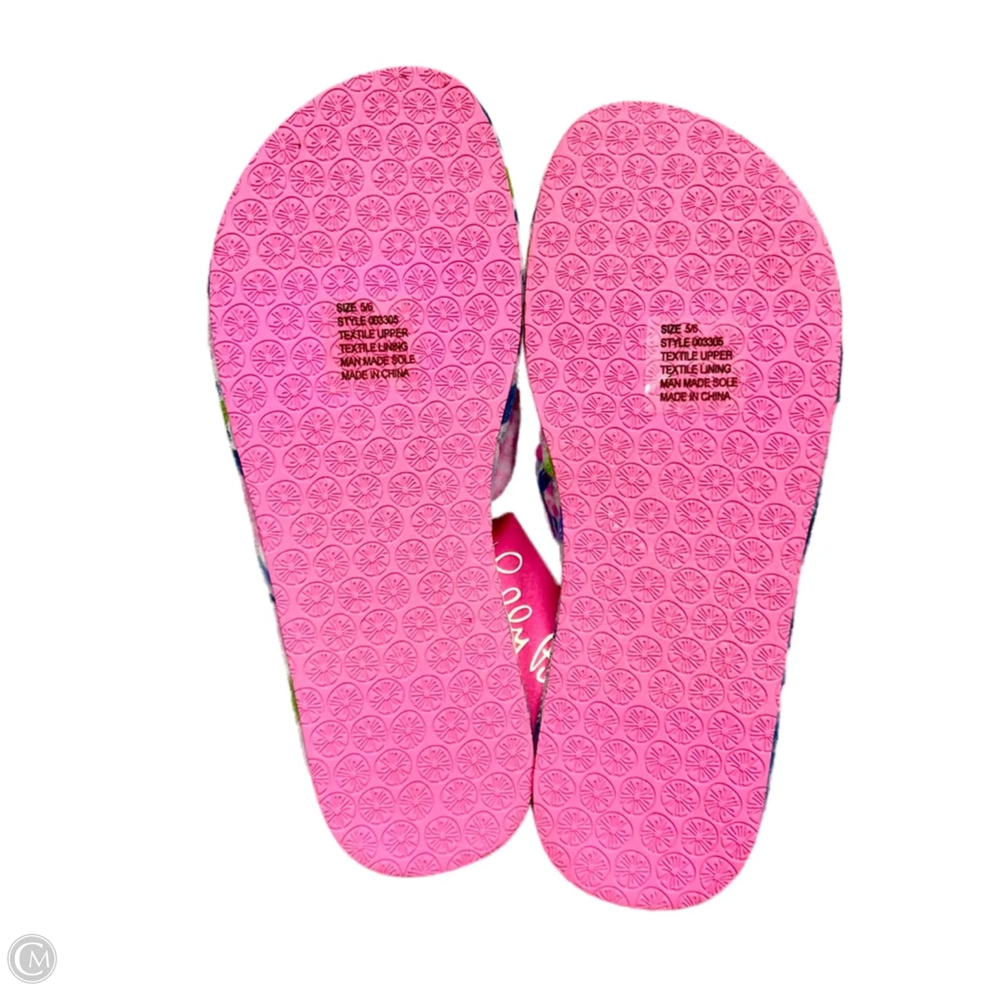 Slippers Designer By Lilly Pulitzer In Blue & Pink, Size: 5/6