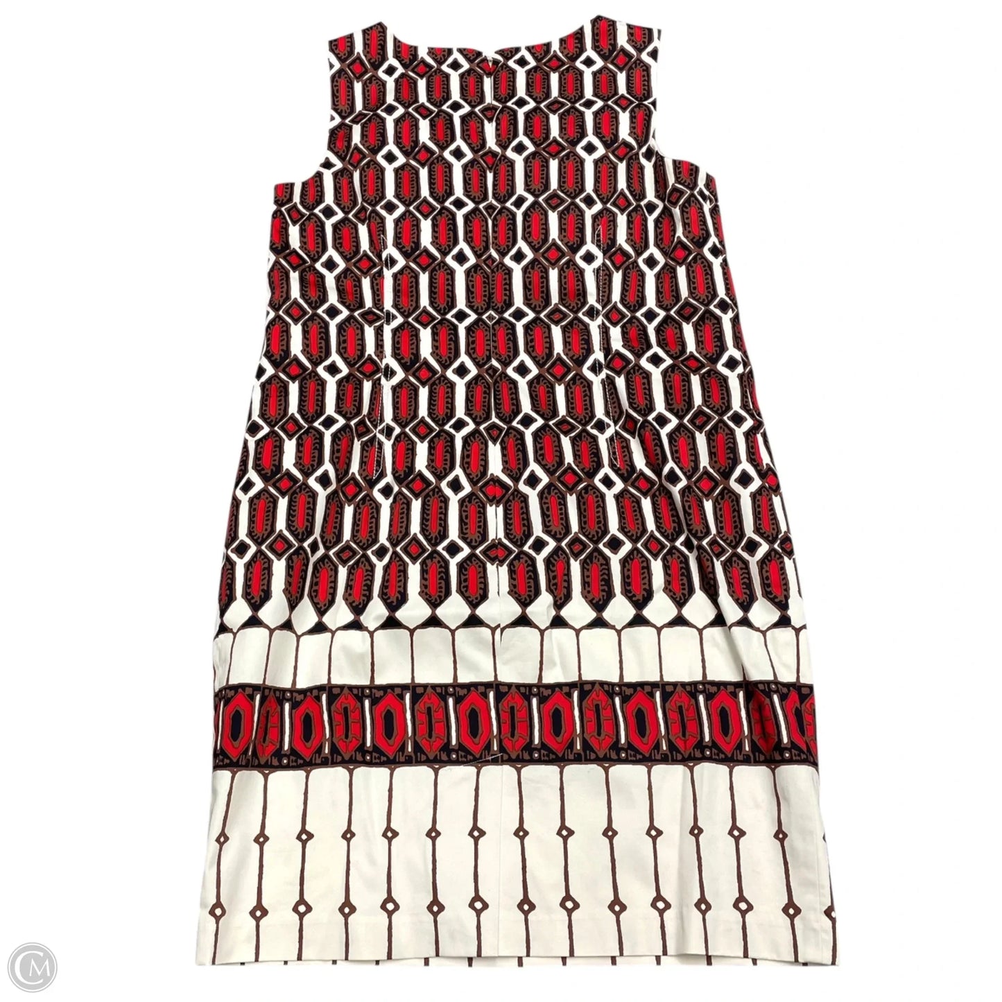 Dress Casual Midi By Talbots In Brown & White, Size: M