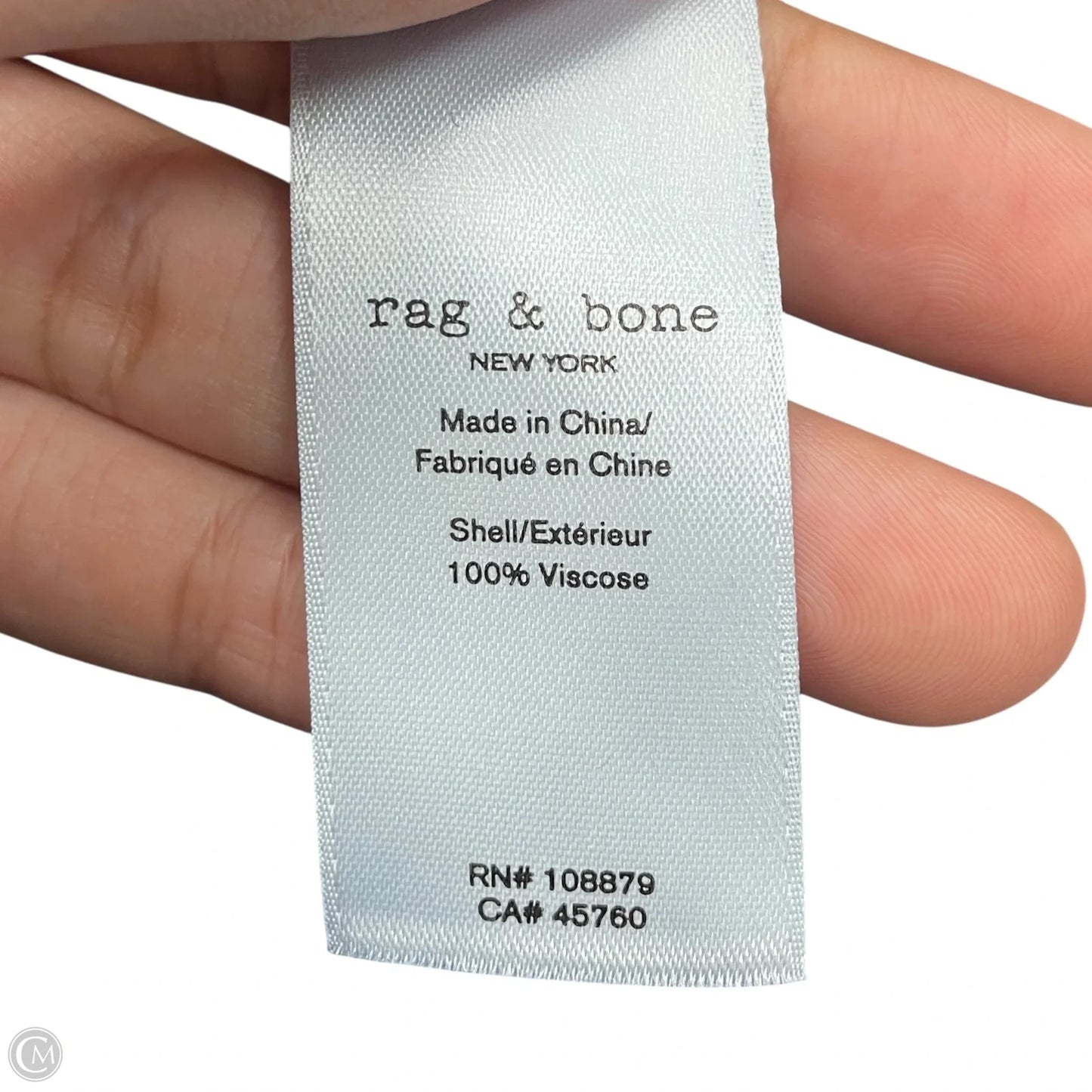 Blouse Long Sleeve By Rag And Bone In Blue & Cream, Size: S