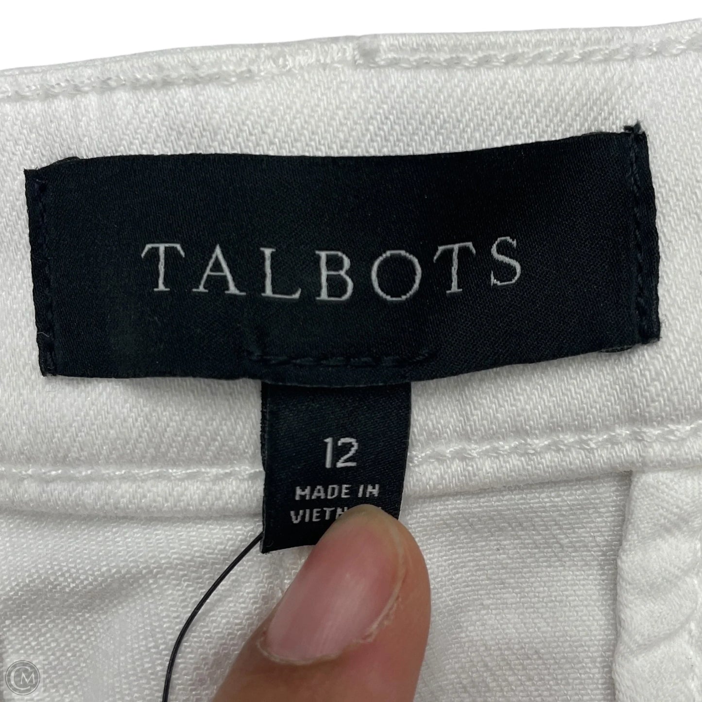 Skirt Midi By Talbots In White Denim, Size: 12